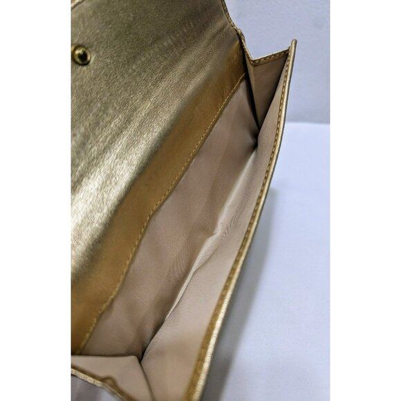 Vintage Coach Signature Turn Lock Wallet Khaki Gold Canvas - Picture 9 of 12